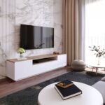 Wood TV Unit – European Wood – White – 180×36×30 cm - Image 2