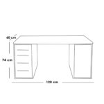 MDF Desk White - 74×120×60 cm - Image 5