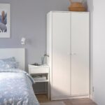 European Wood Wardrobe – White / Brown / Beige – 80×40×176 cm