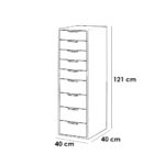MDF and Melamine Unit Drawers 9 Drawers White - 40×40×121 cm - Image 2