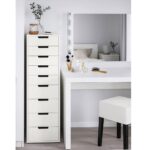MDF and Melamine Unit Drawers 9 Drawers White - 40×40×121 cm
