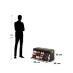 Counter Wood Shoe Storage 3 Shelves Dark Brown - 35×90×50 cm - Image 3